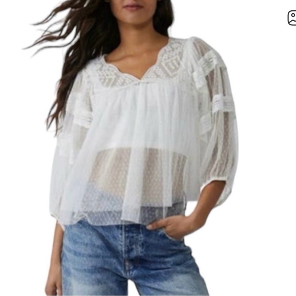 Free People True Candy Tunic Top in White  Large. NWOT - Picture 10 of 12